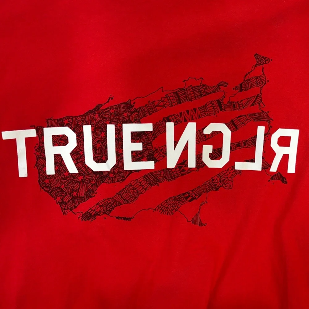 True Religion Men's Red Graphic Tee Medium